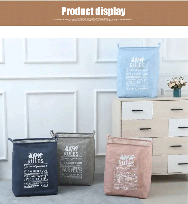 Foldable waterproof storage bag Dirty clothes storage basket Giant sorting  box imitation linen 2pcs/set - AliExpress