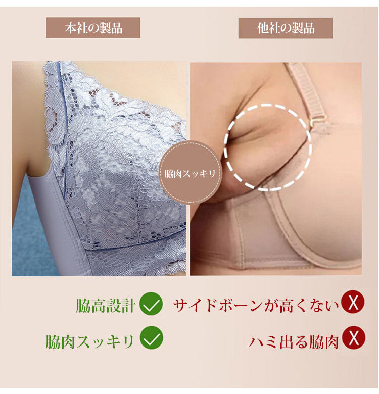 小さく見せるブラ 脇高設計