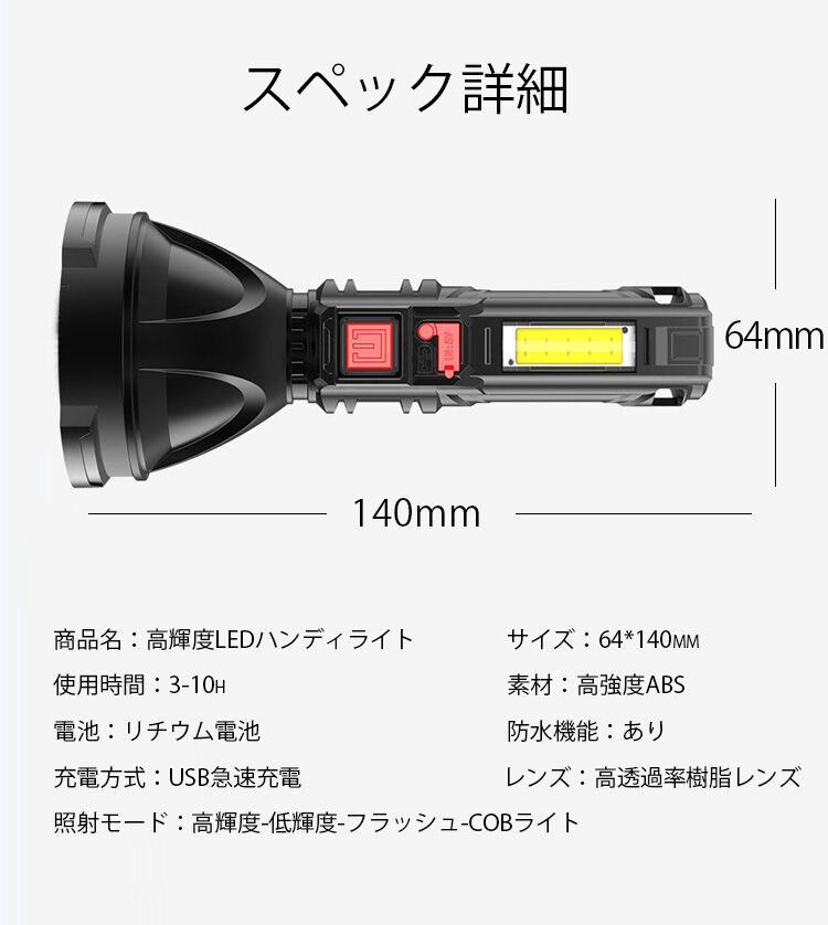 P500高輝度LEDハンディライト